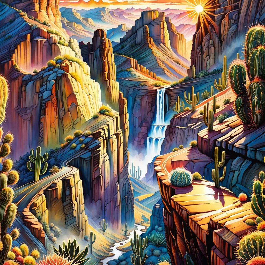 Desert Canyon at Dusk