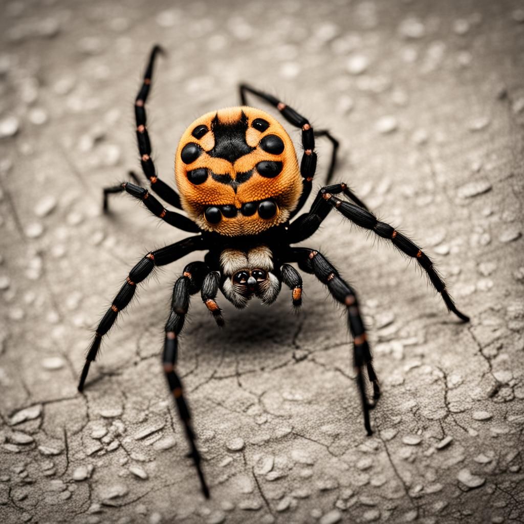 Spider's Concert: An AI-Generated Whimsical Scene