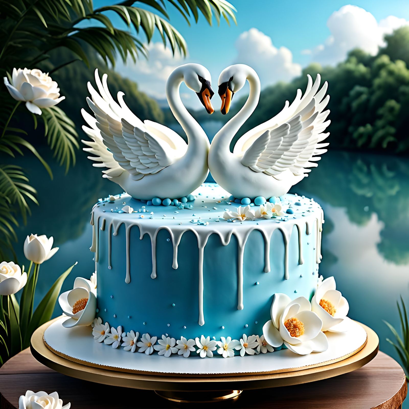 Swan dance cake