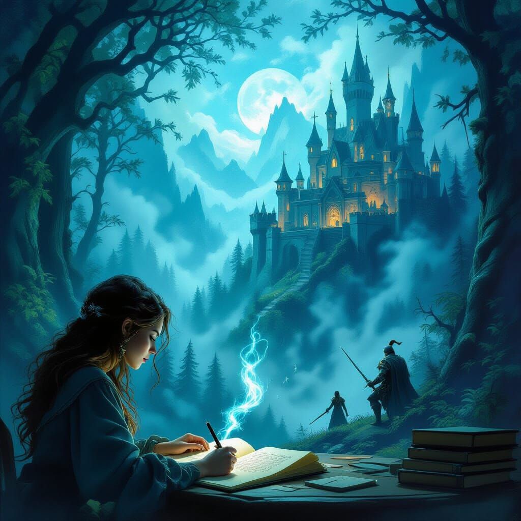 Fantasy Novel Manifests as Glowing Wall Art