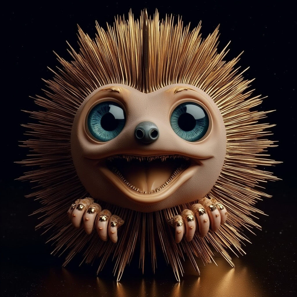 Golden Chrome Snail with Blue Eye in 8K