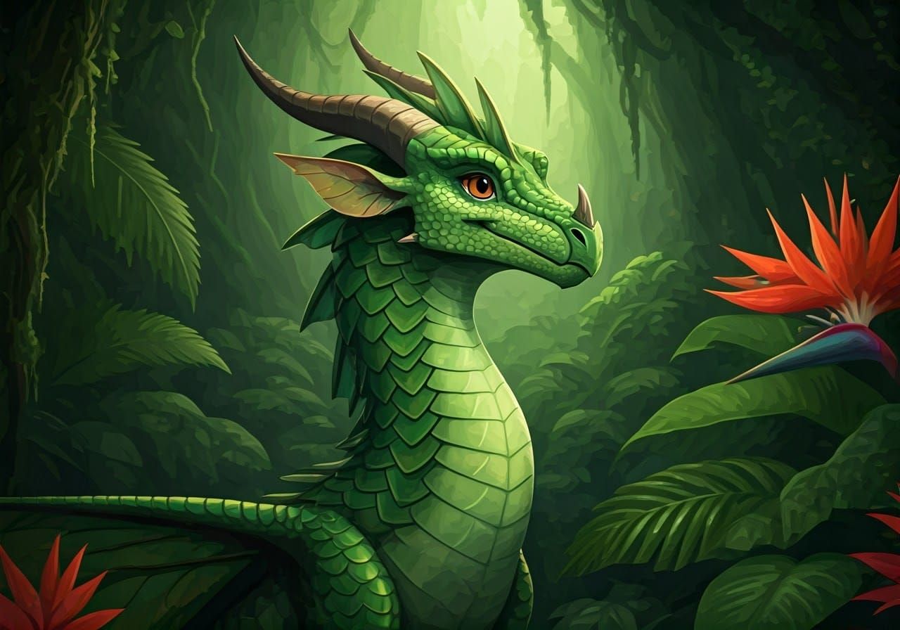 Fantasy Dragon Goddess in Tropical Paradise