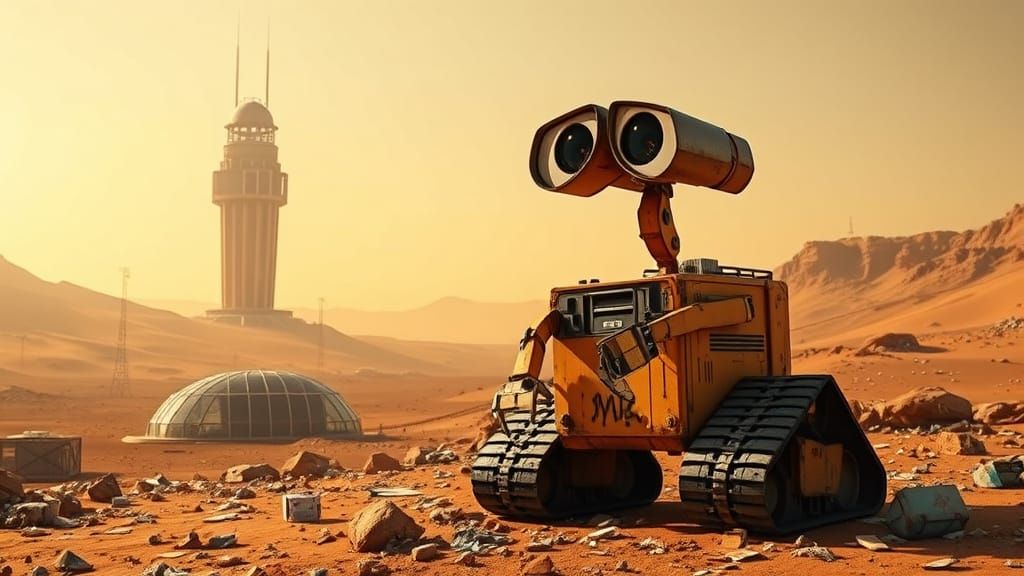 Abandoned Human Colony on Mars with Tower Blocks