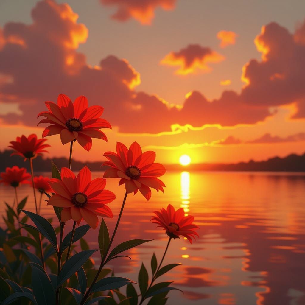 Orange Sunset: A Digital Concept Art Masterpiece