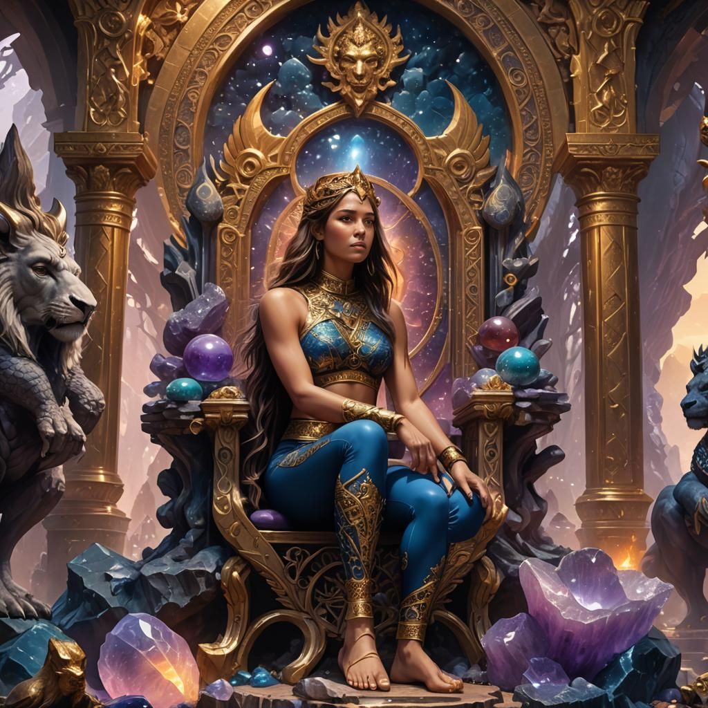 Aitana Bonmati as Goddess on Agate Throne