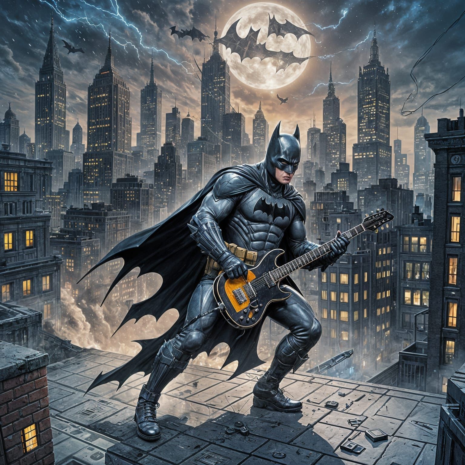Batman Plays Electric Guitar