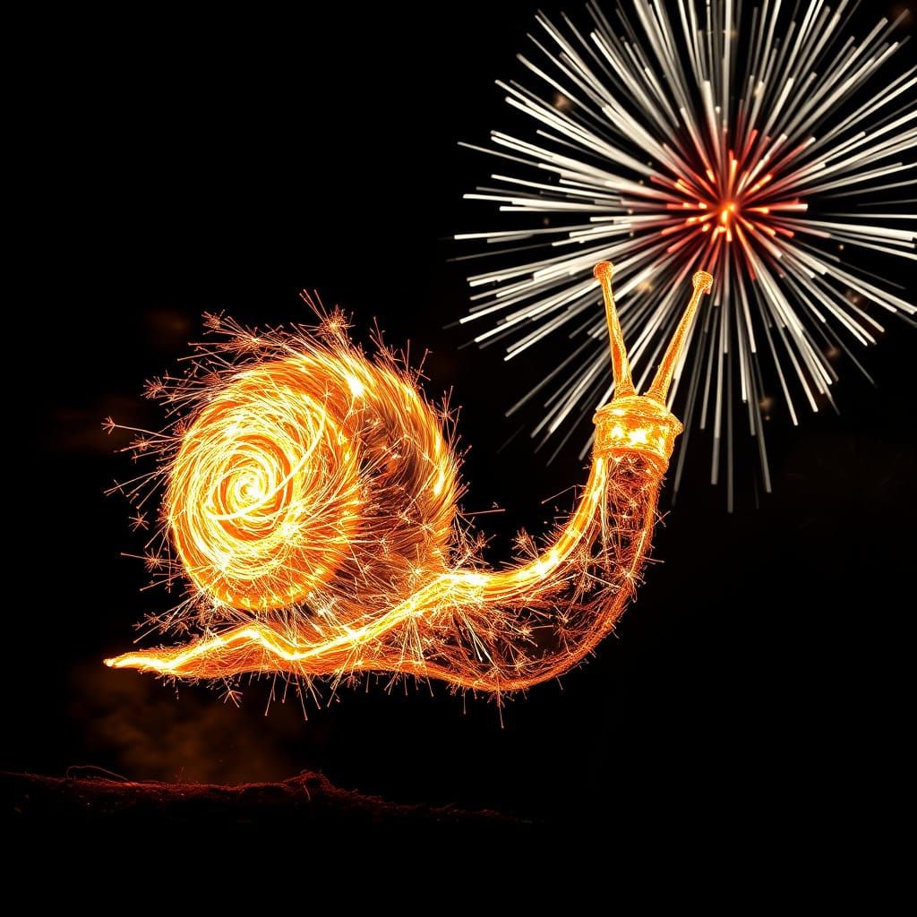 Surreal Firework Masterpiece Showcases a Snail's Spectacle I...