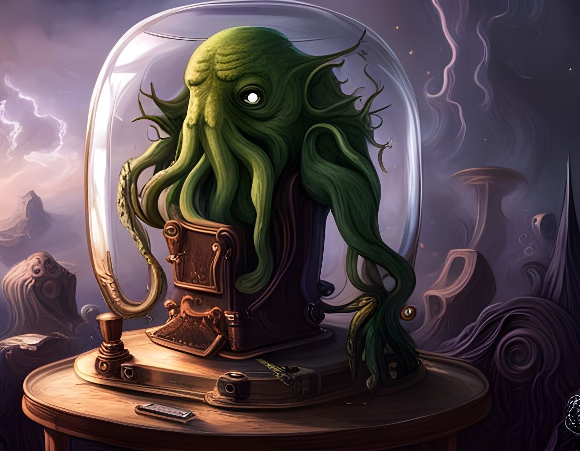 Cthulhu in Carboy: Dark Fantasy Concept Art