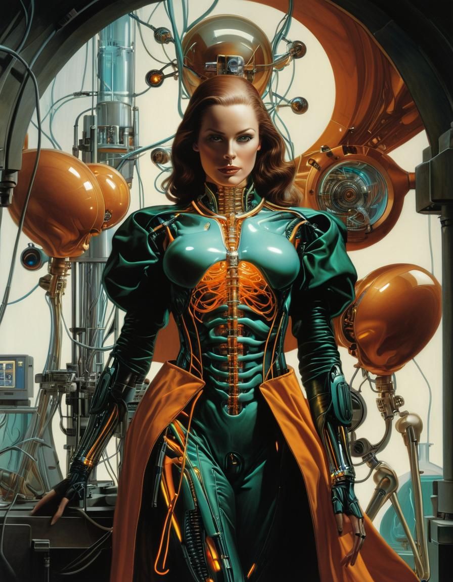 Clinical Cyborg Woman in Hidden Lab: Neon Movie Poster