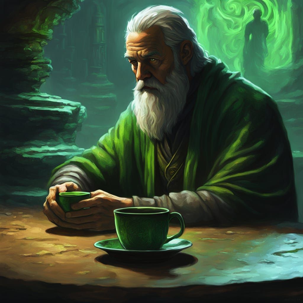 Philosopher Contemplates Hemlock in Dramatic Chiaroscuro