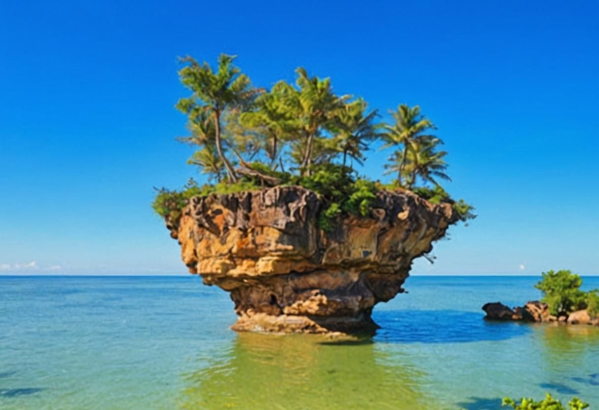 Lush Island in a Tranquil Sea