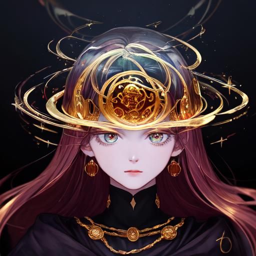 Brain on Gold Coin with Potentia, Hyper-Realistic Style