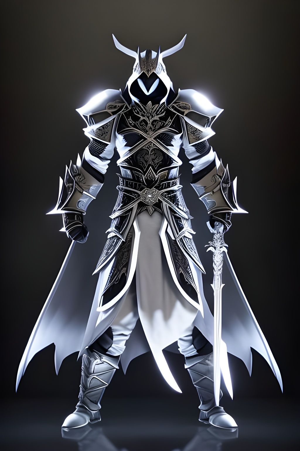 Armored Owl Assassin in Winter Storm, Digital Illustration