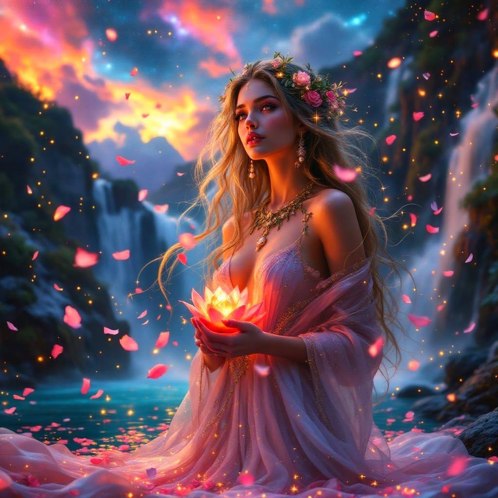 Ethereal Goddess of Love in Celestial Beauty