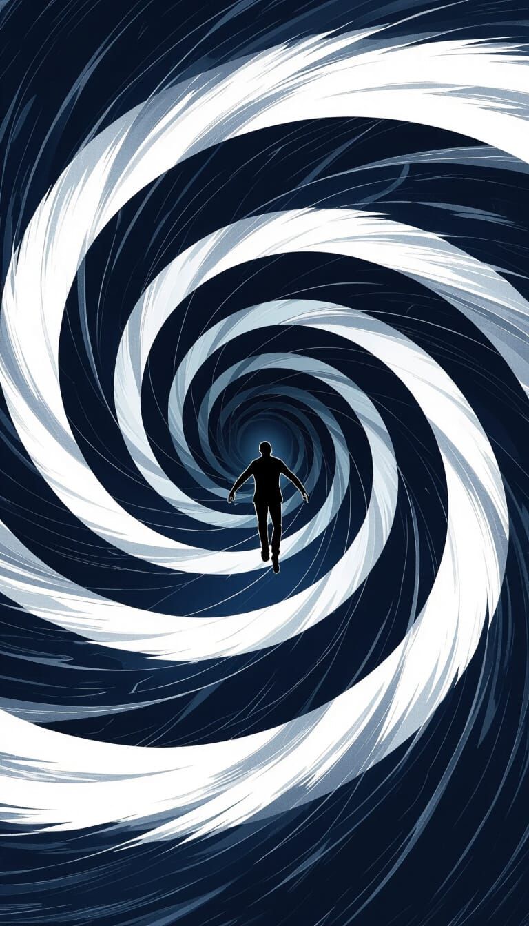 Surreal Descent into a Dark Void: Abstract Art