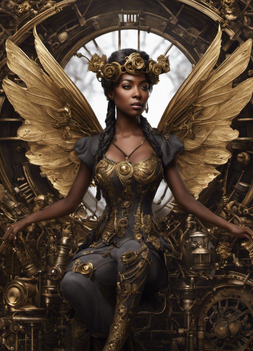 Dark-skinned Steampunk Fairy