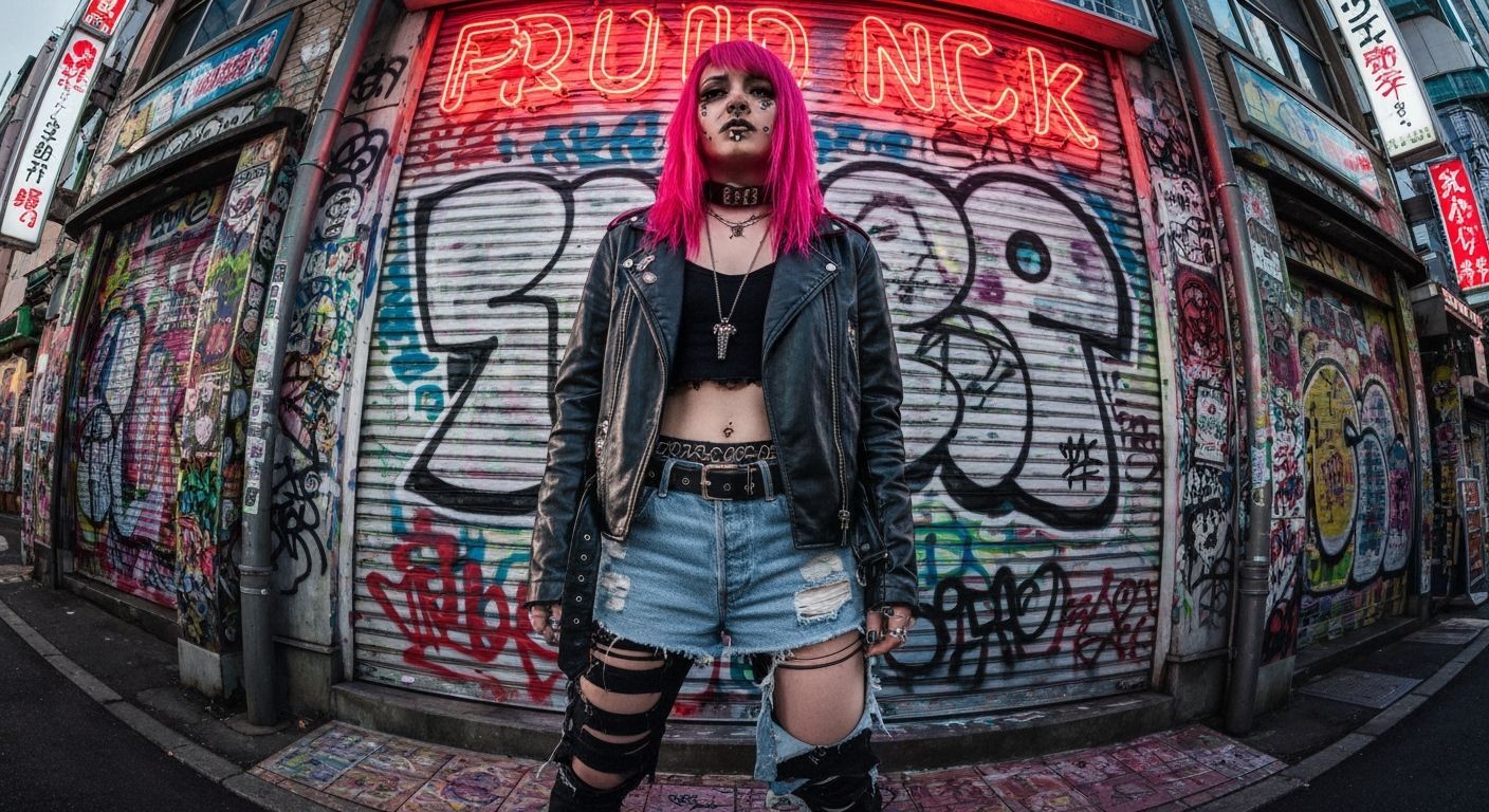 Punk Gyaru in Harajuku and Shibuya Style