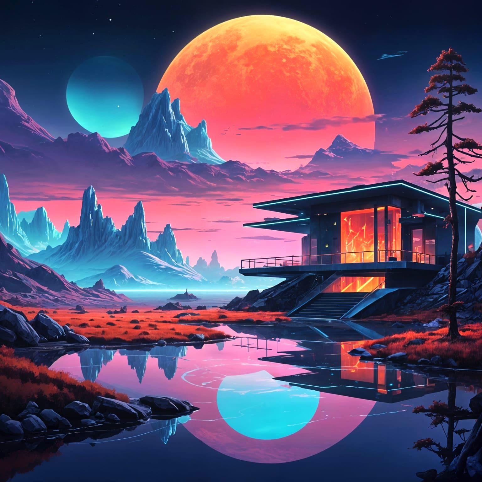 Ethereal Tech Metropolis in Futuristic Style