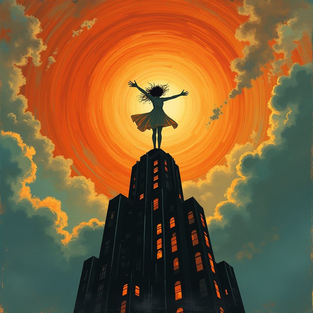 Vertigo Art Inspired by Expressionism with Swirling Wind