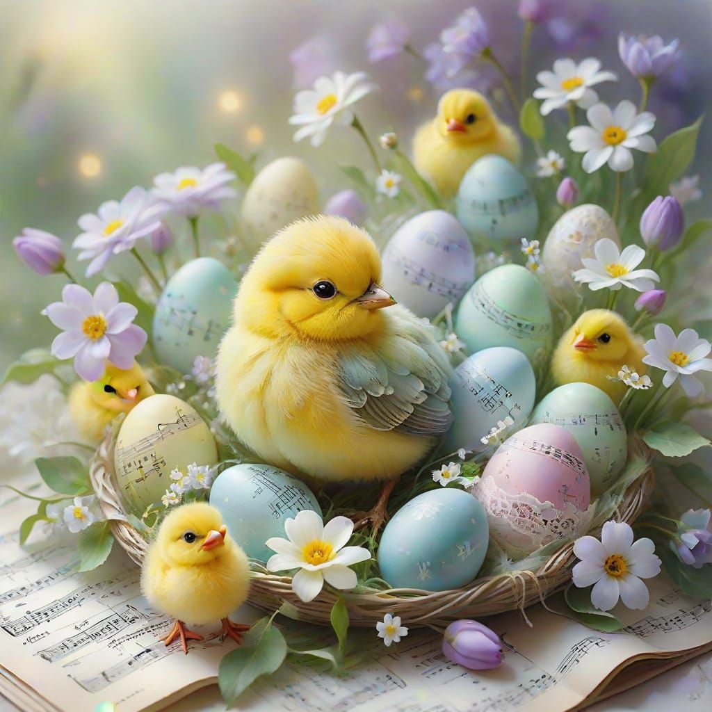 Ethereal Easter Wonderland in Soft Pastels