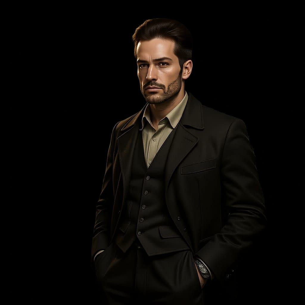 Hyperrealistic Man in Brown Fedora - Fantasy Art