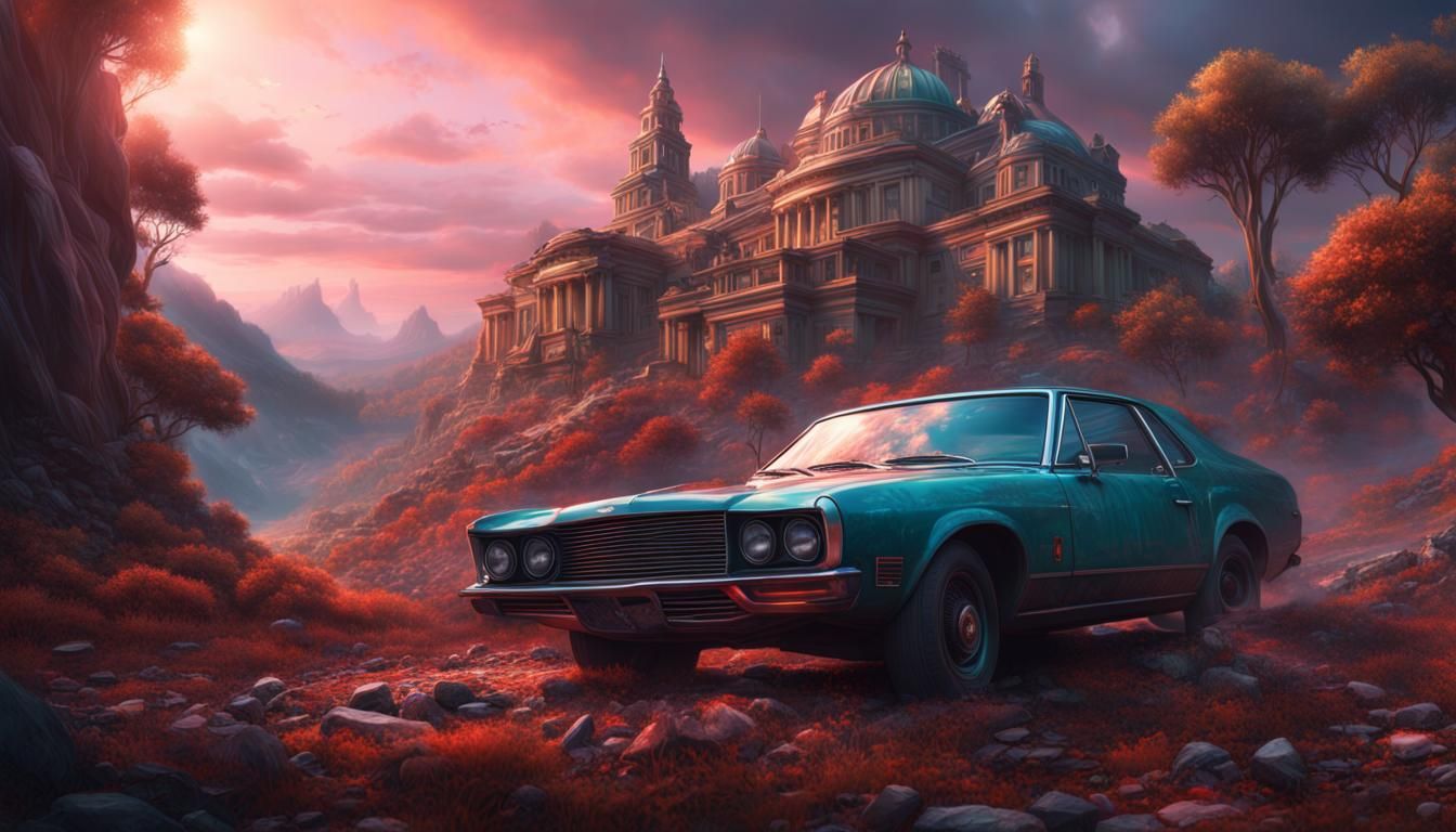 Dramatic Car Stalling: Detailed Digital Matte Painting
