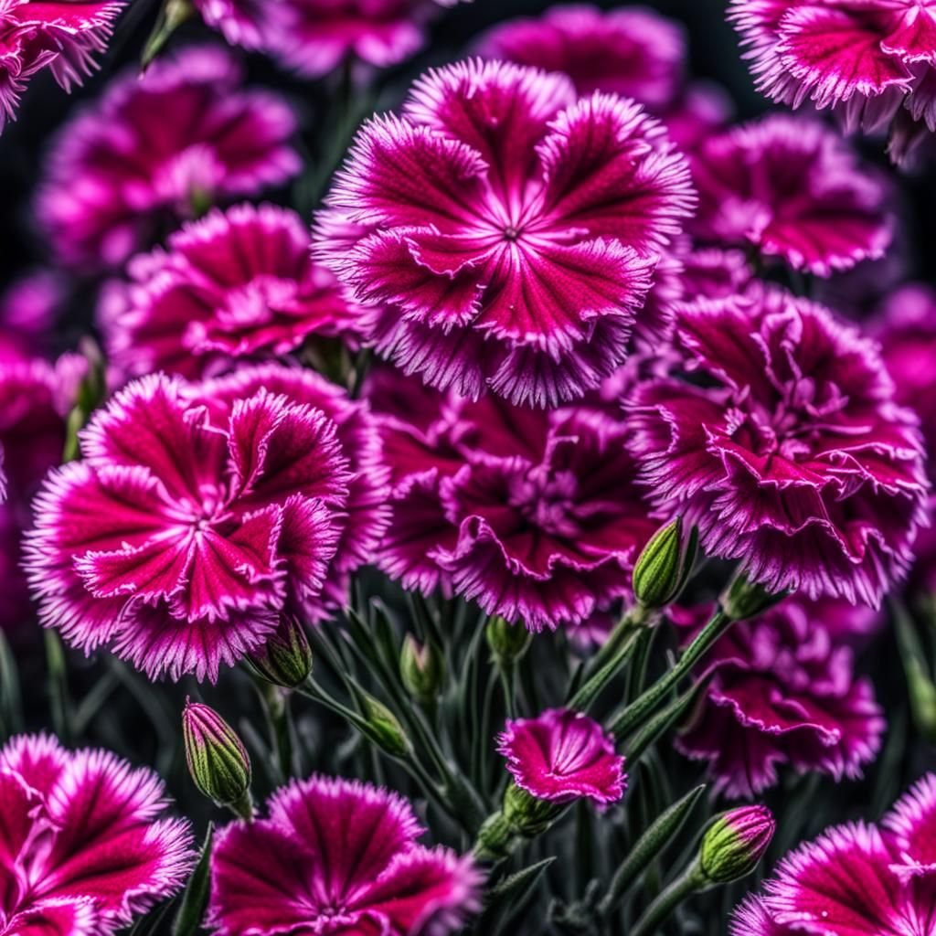 Hyperrealistic Magenta Dianthus Flower in Sharp Focus