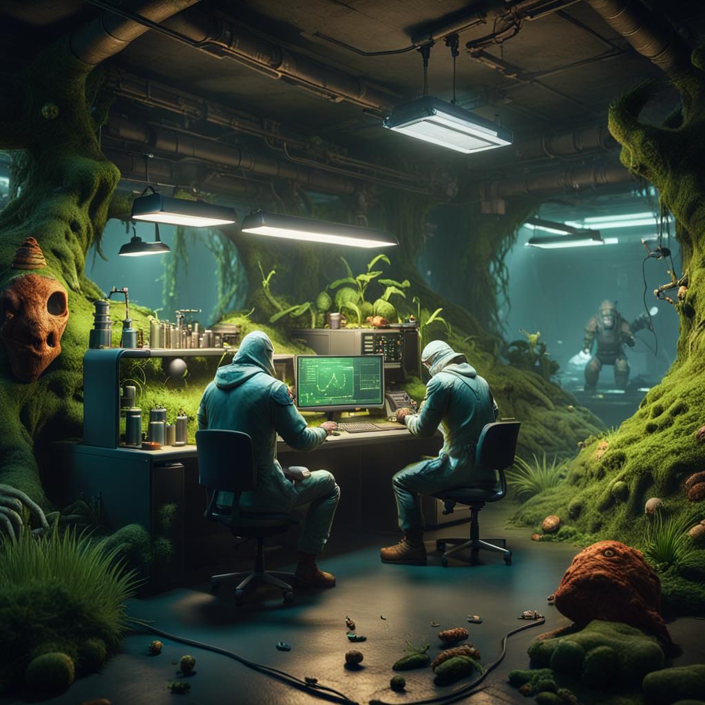 Underground Lab with Strange Creatures: 3D Game Cinematic