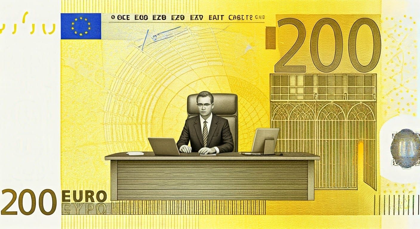 CEO on Euro Banknote: Contemporary 2D Graphics