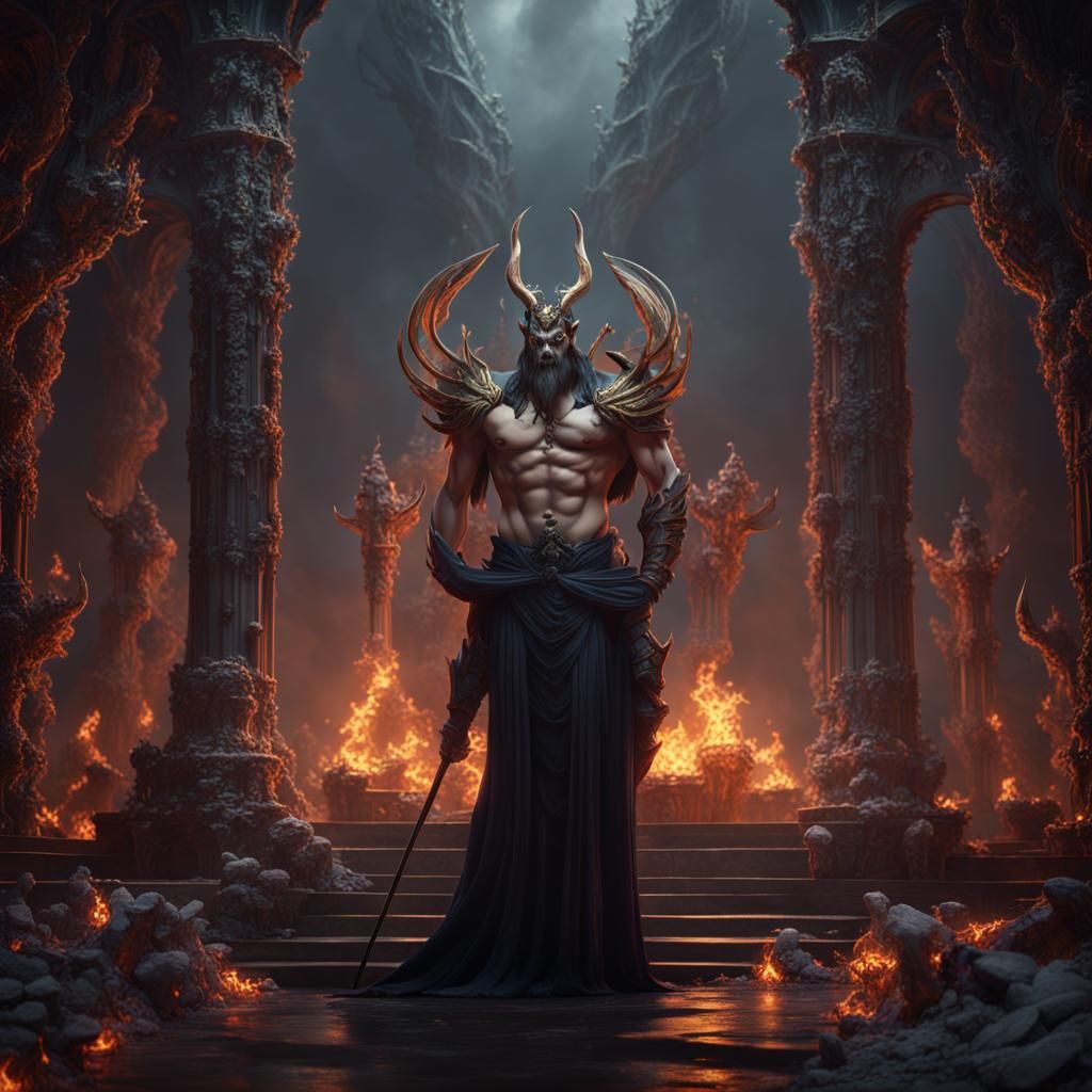 Hades, God of the Underworld: Detailed Matte Painting