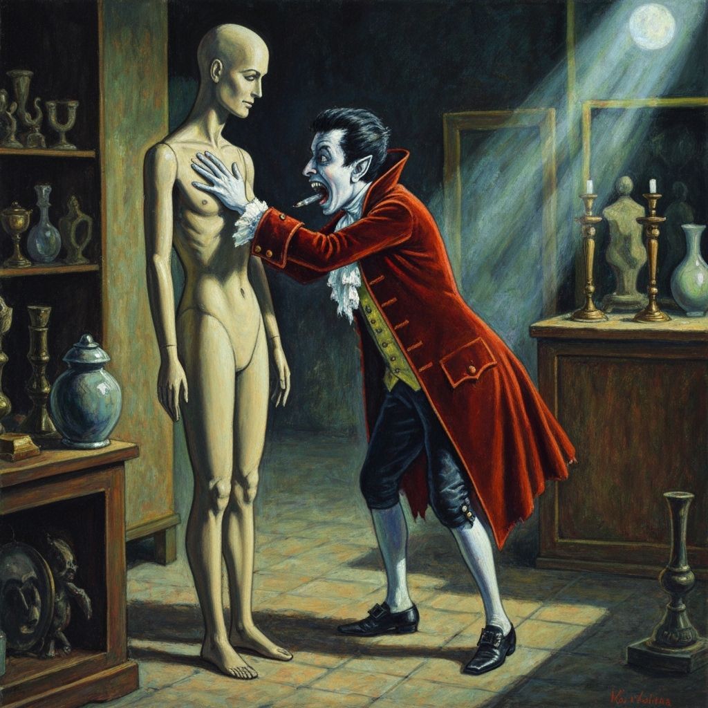 Unintelligent Vampire Tries to Drink Mannequin Blood