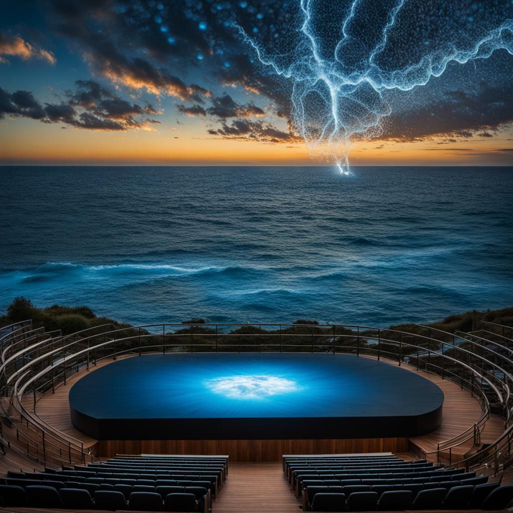 Intricate Brain Neuron Transmission with Ocean View