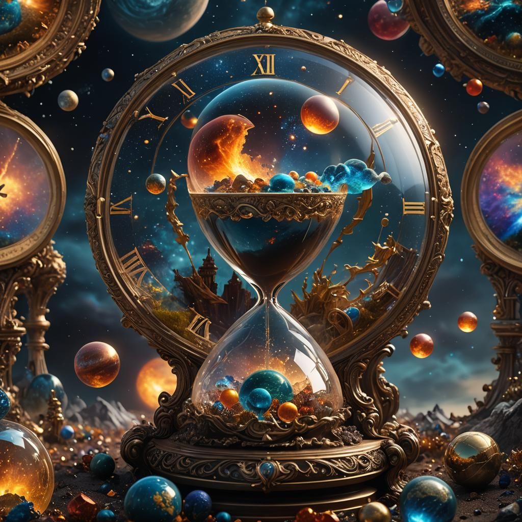 Hourglass Universe: Detailed Matte Painting in Deep Color