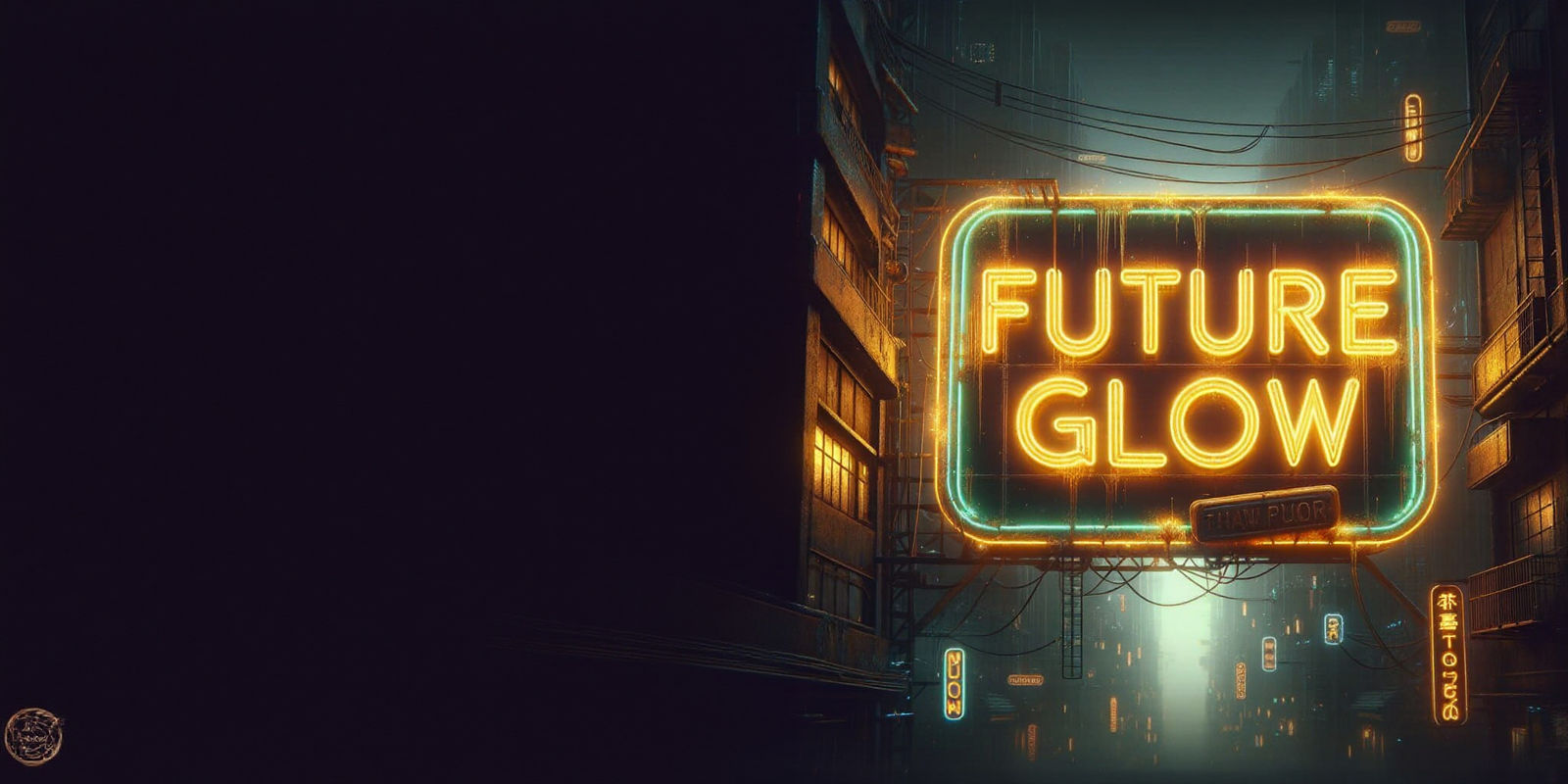Neon 'Future Glow' Sign in Hopeful Cyberpunk Style