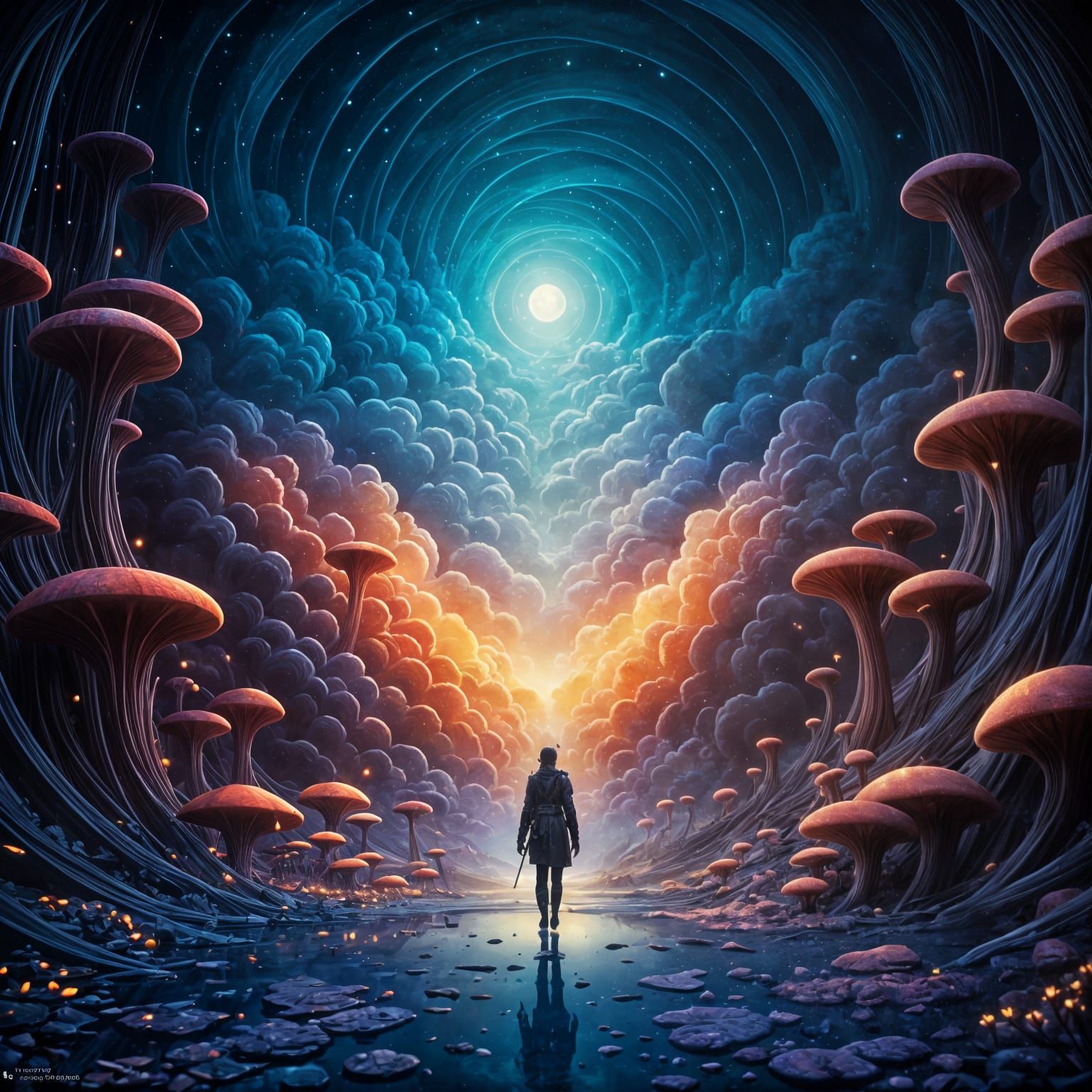 Fantastical Somnambulism in Detailed Matte Painting