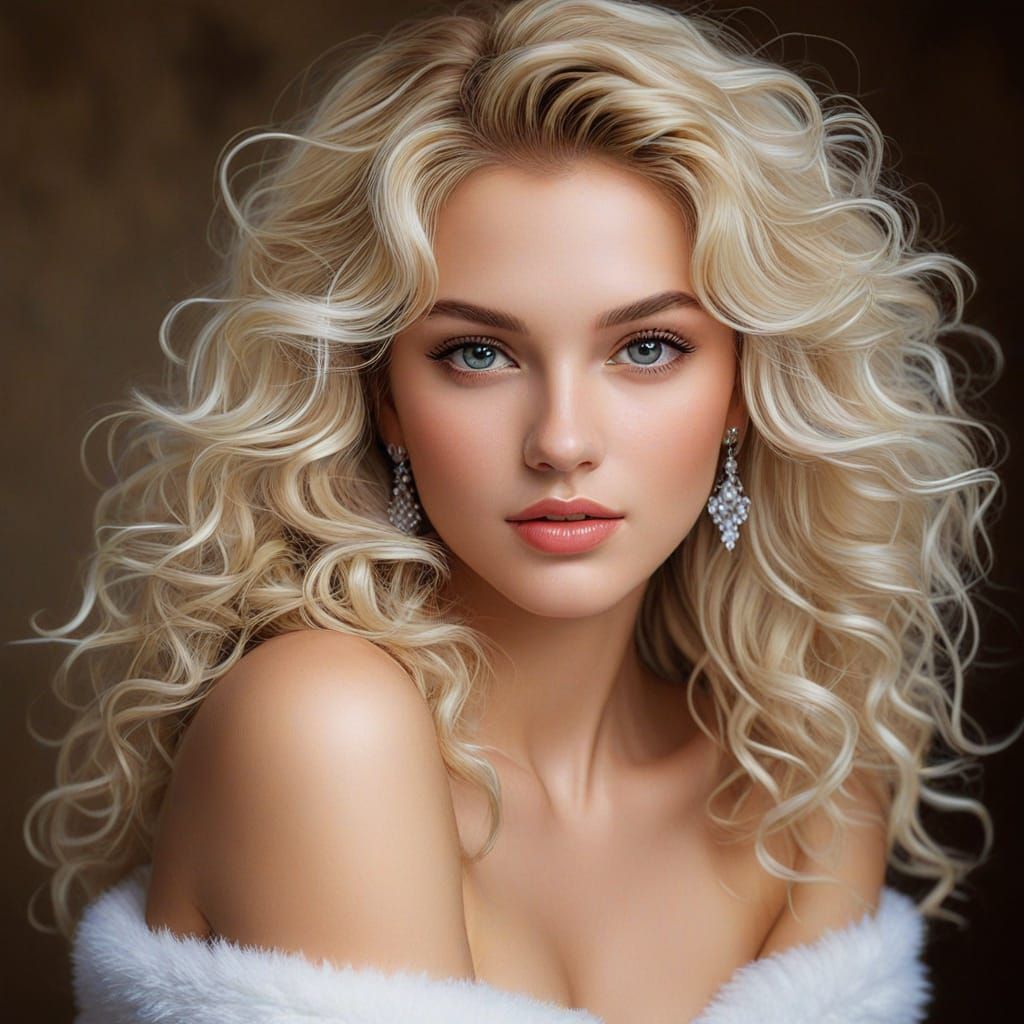 Beautiful Woman in Diamond Painting Style