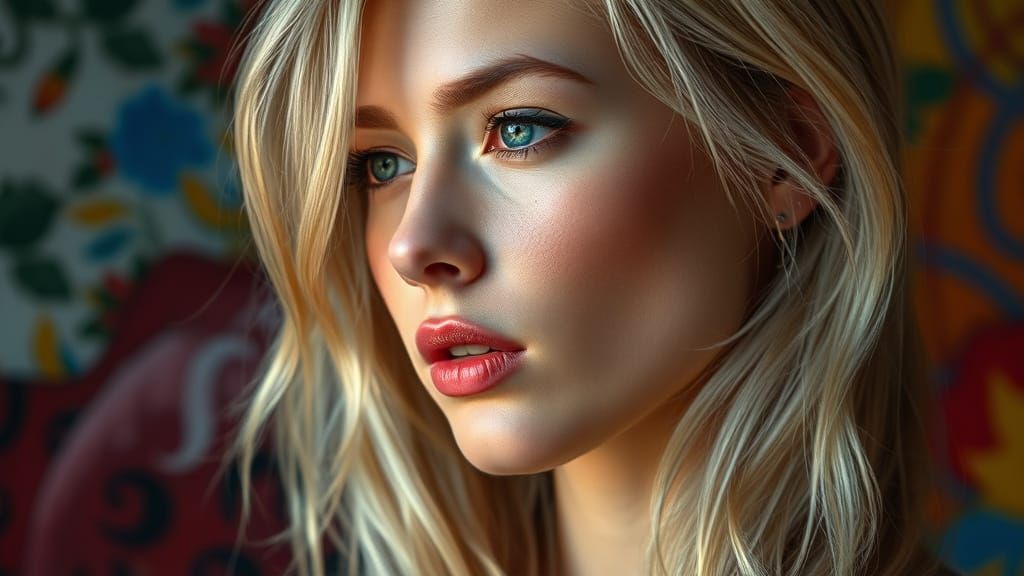 Hyperrealistic Portrait of a Vibrant Woman