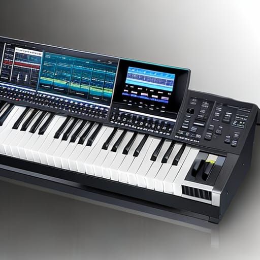 AI Generated Music Synthesizer Rendering