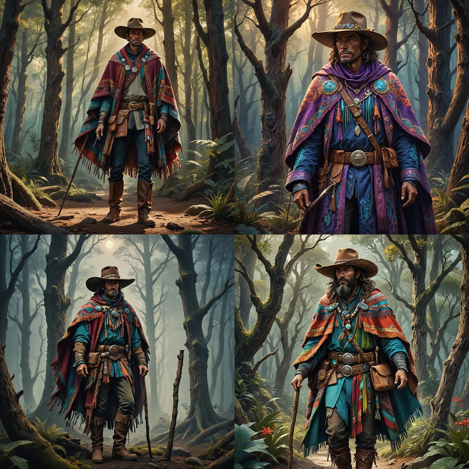 Druidic Cowboy in Peruvian Poncho: Fantasy Art