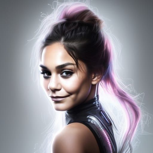 Cyberpunk Mecha Girl Portrait in Digital Art Style