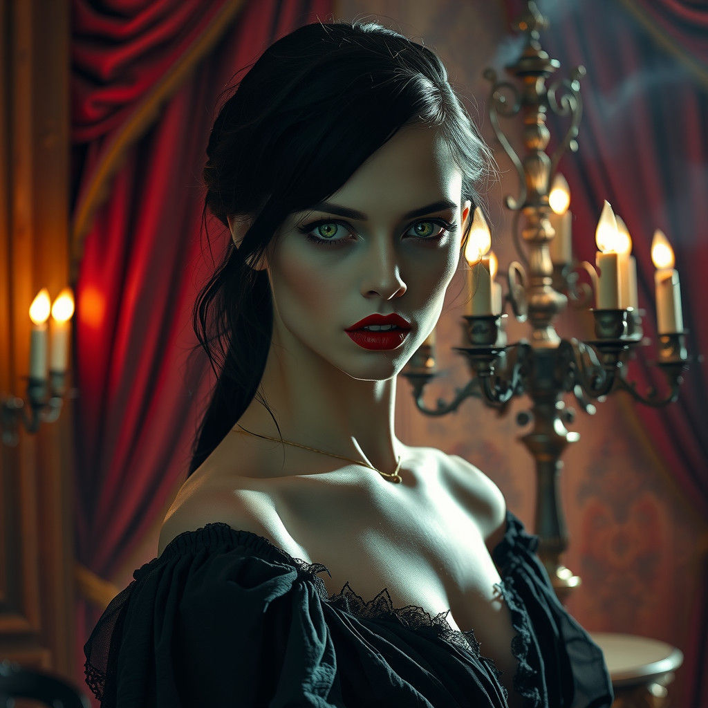 Ethereal Vampire Captured in Macabre Yet Alluring Portrait