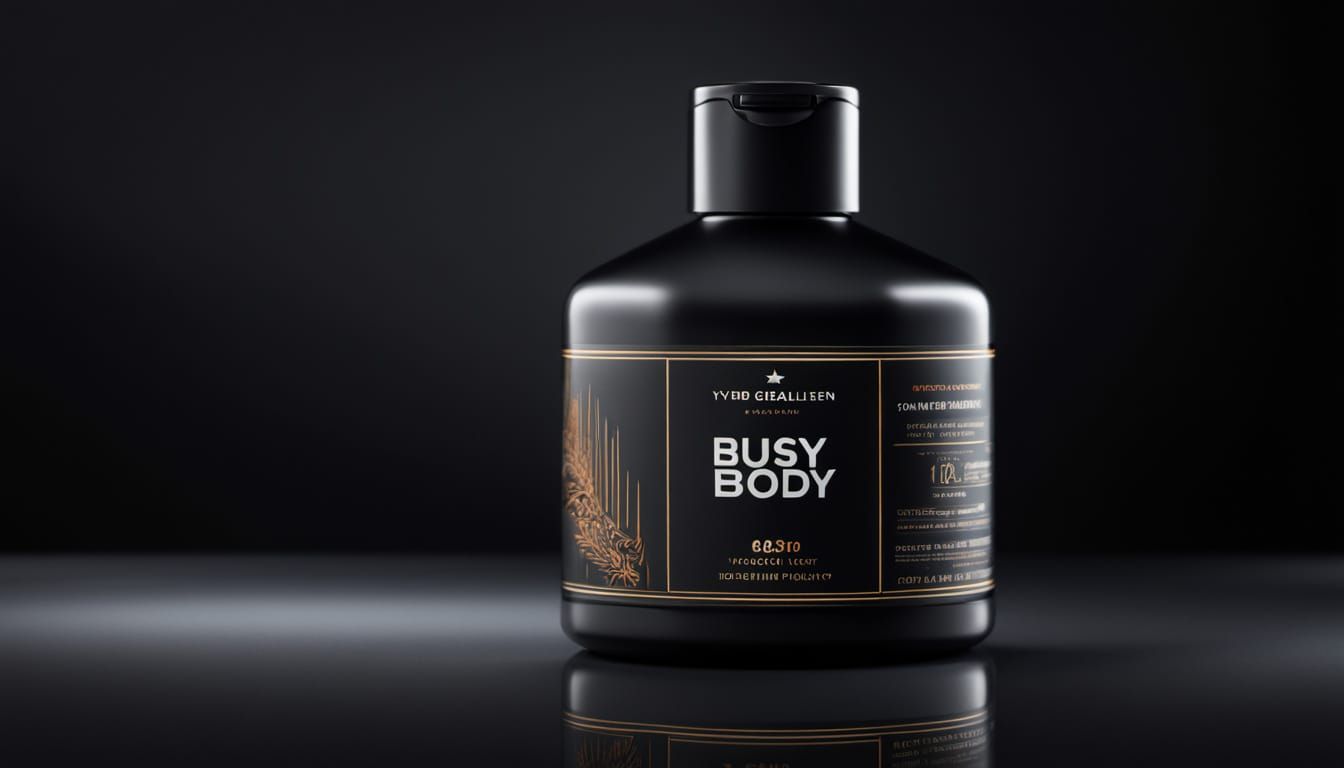 Hyper-Realistic Body Lotion Bottle on Black Background