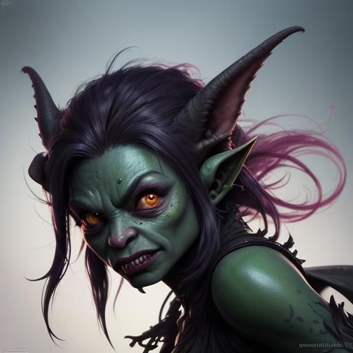 Intricately Detailed Goblin Girl Concept Art