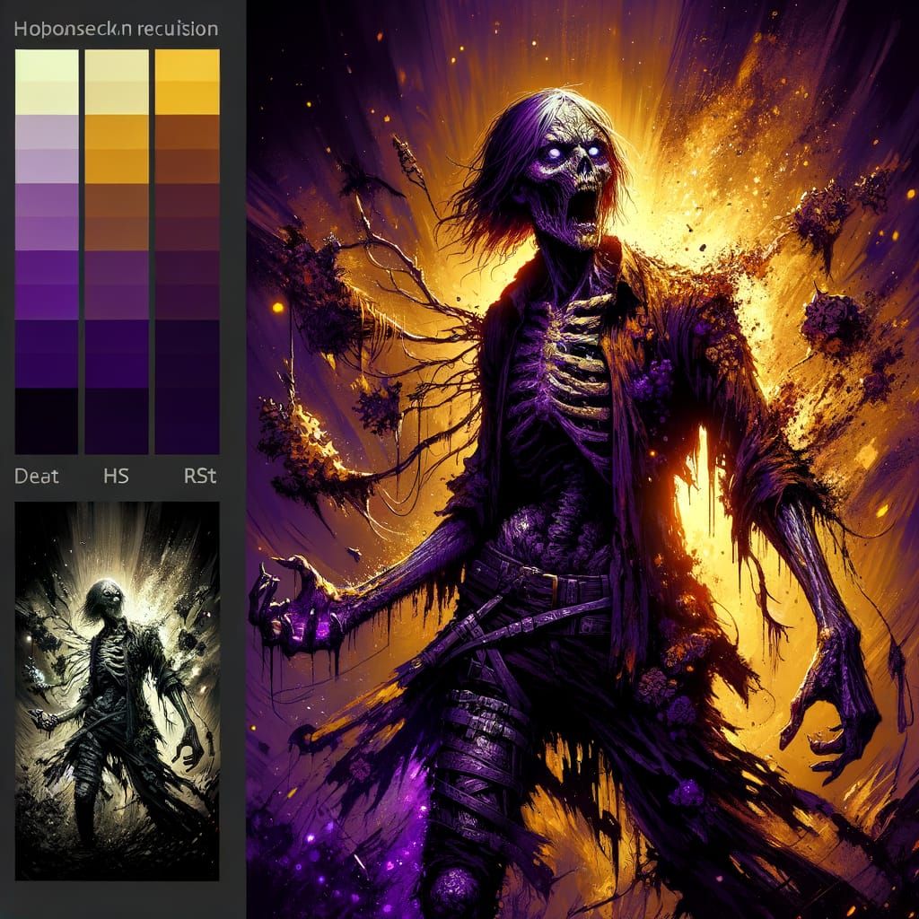 Dark Fantasy Zombie Concept Art with Dynamic Lighting