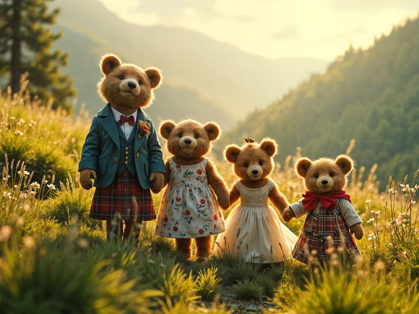 Bears Wedding in Scottish Highlands, Tim Burton Style