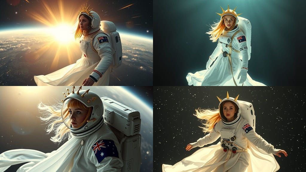Ethereal Astronaut in Zero Gravity