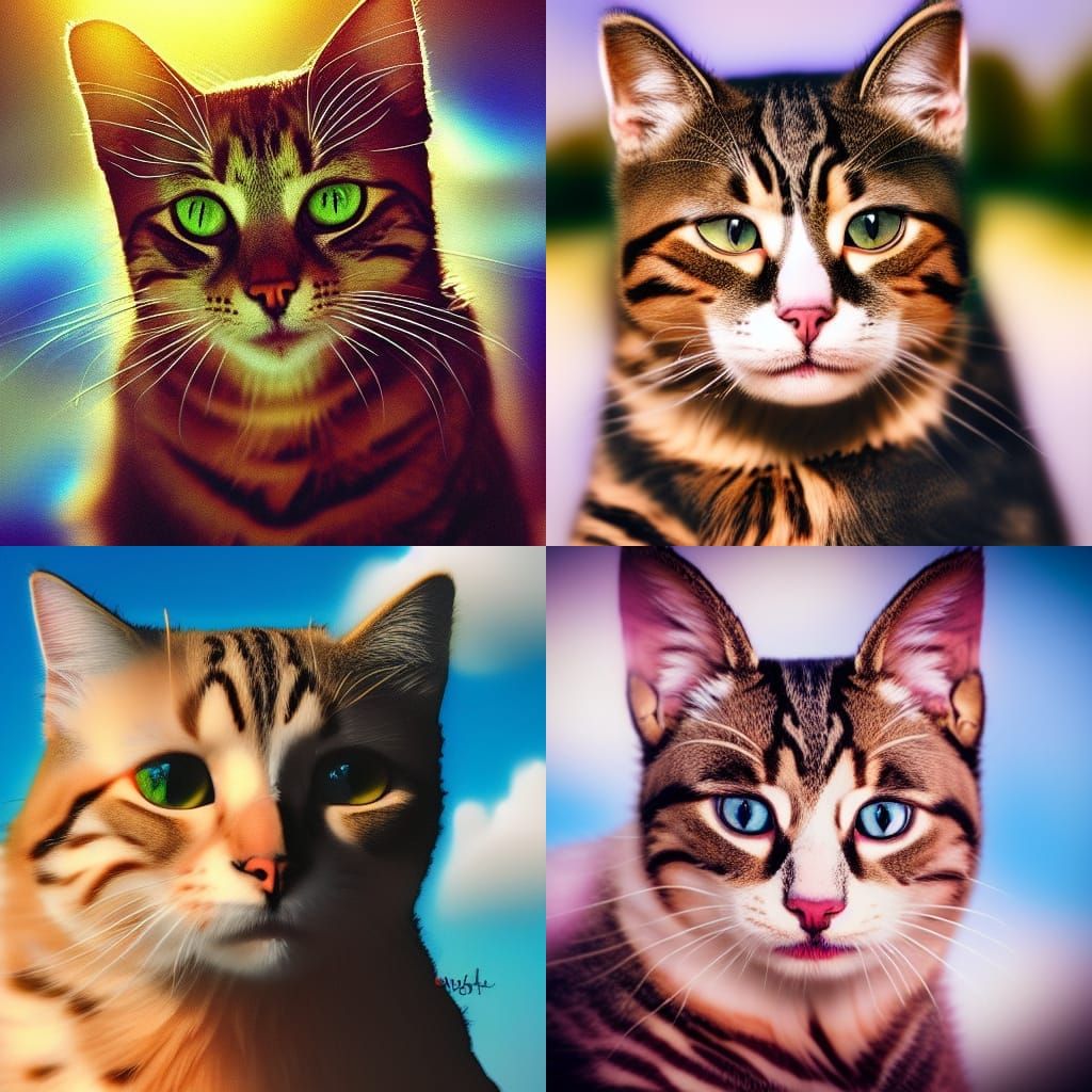 Springtime Feline in Surrealist Style