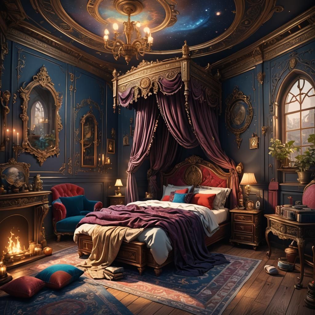 Happy Couple in Cozy Room: Matte Painting