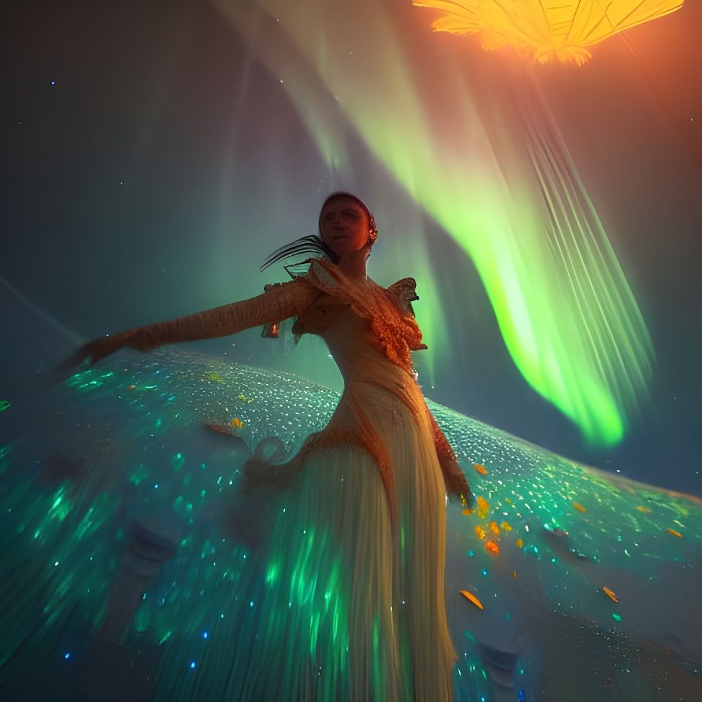Opalescent Aurora Carnival at Night in Fantasy Art Style