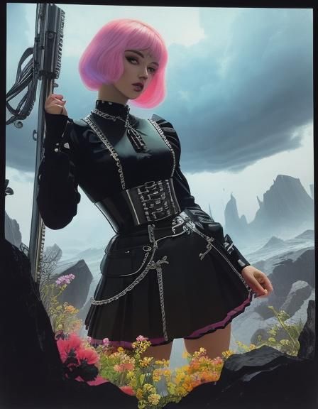 Lederhosen Line Art in Pastel Space-Age Style